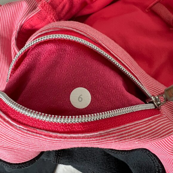 Lululemon leggings black pink striped wide waistband size 6 yoga pants - Picture 7 of 7